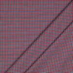 Tessuto Zephir di Cotone Tessito - Quadro Medio Rosso Turchese - Mezzo Metro