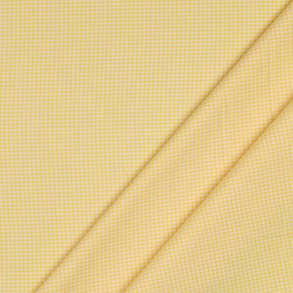 Tessuto Zephir di Cotone Tessito - Quadro Piccolo Giallo - Mezzo Metro