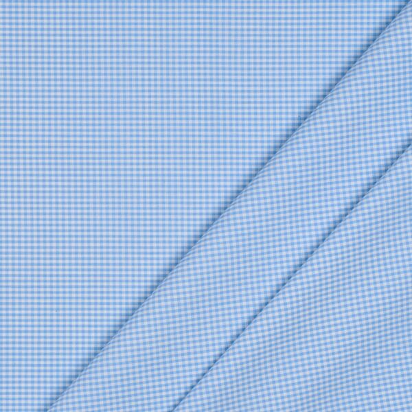 Tessuto Zephir di Cotone Tessito - Quadro Piccolo Celeste - Mezzo Metro