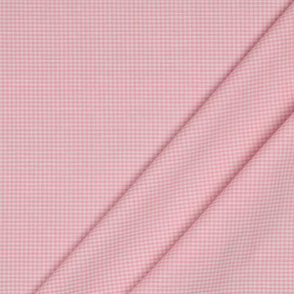 Tessuto Zephir di Cotone Tessito - Quadro Piccolo Rosa Baby - Mezzo Metro