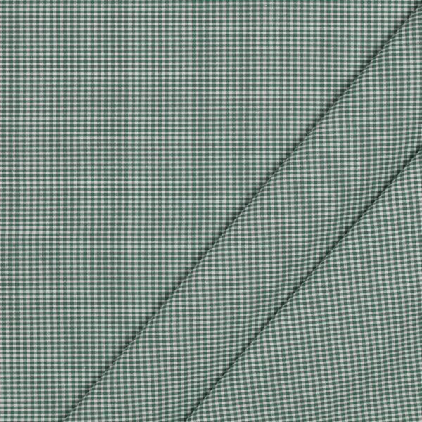 Tessuto Zephir di Cotone Tessito - Quadro Piccolo Verde Inglese - Mezzo Metro