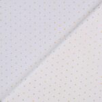 Tessuto Gabardine di Cotone - Colore Bianco Stella Piccola Oro - Mezzo Metro