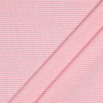 Tessuto Zephir di Cotone Tessito - Riga Larga Rosa - Mezzo Metro