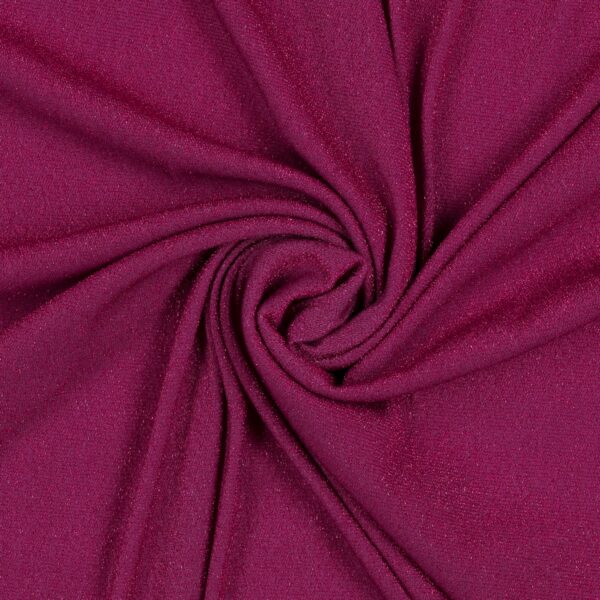 Tessuto Madrid Maglina con Lurex Jersey Bi-Elastica - Fondo Fucsia-Lurex Fucsia - Mezzo Metro