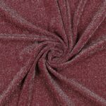 Tessuto Madrid Maglina con Lurex Jersey Bi-Elastica - Fondo Bordeaux-Lurex Argento - Mezzo Metro