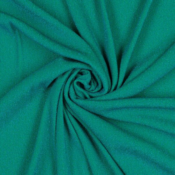 Tessuto Madrid Maglina con Lurex Jersey Bi-Elastica - Fondo Tiffany-Lurex Smeraldo - Mezzo Metro