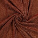 Tessuto Madrid Maglina con Lurex Jersey Bi-Elastica - Fondo Nero-Lurex Arancio - Mezzo Metro