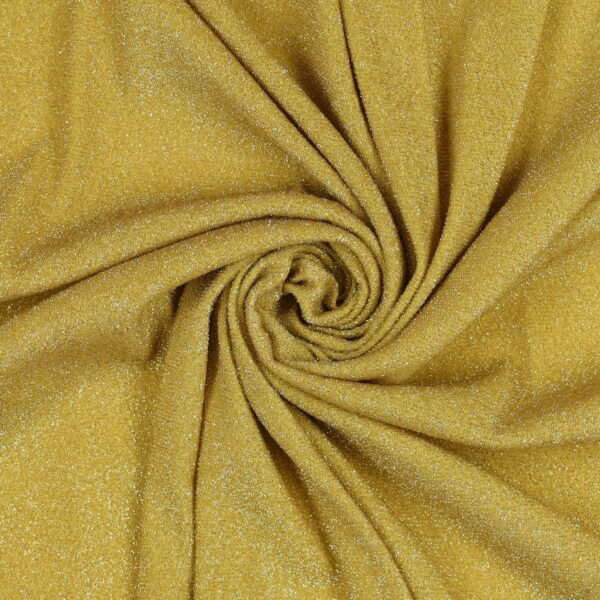 Tessuto Madrid Maglina con Lurex Jersey Bi-Elastica - Fondo Oro-Lurex Oro - Mezzo Metro