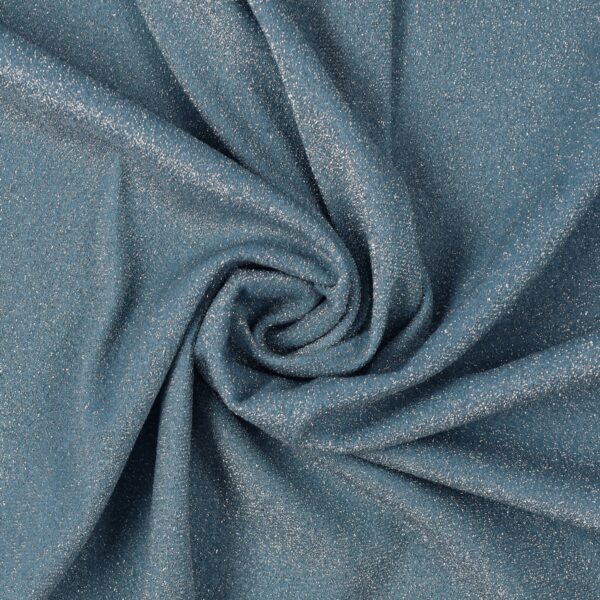 Tessuto Madrid Maglina con Lurex Jersey Bi-Elastica - Fondo Polvere - Lurex Argento