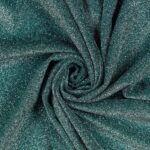 Tessuto Madrid Maglina con Lurex Jersey Bi-Elastica - Fondo Verde - Lurex Argento - Mezzo Metro