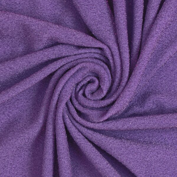 Tessuto Madrid Maglina con Lurex Jersey Bi-Elastica - Fondo Glicine-Lurex Glicine - Mezzo Metro