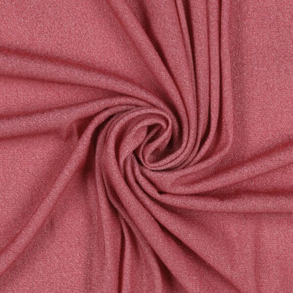 Tessuto Madrid Maglina con Lurex Jersey Bi-Elastica - Fondo Rosa-Lurex Rosa - Mezzo Metro