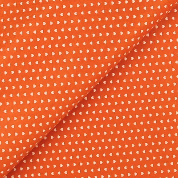 Pannolenci Stampato Fantasia Cuore Bianco Piccolo Fogli - 30x45cm - Arancio