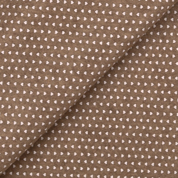 Pannolenci Stampato Fantasia Cuore Bianco Piccolo Fogli - 50x90cm - Beige Melange