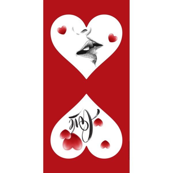 Pannello per Cuscino in Velluto San Valentino - Bacio & Love