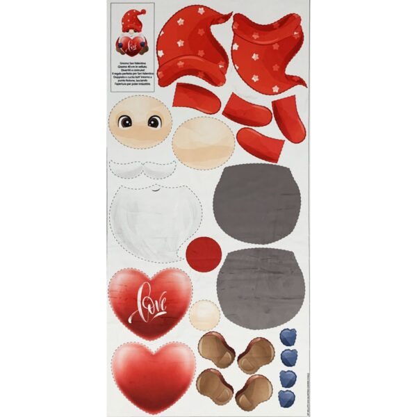 Pannello Stampato Velluto San Valentino - Gnomo