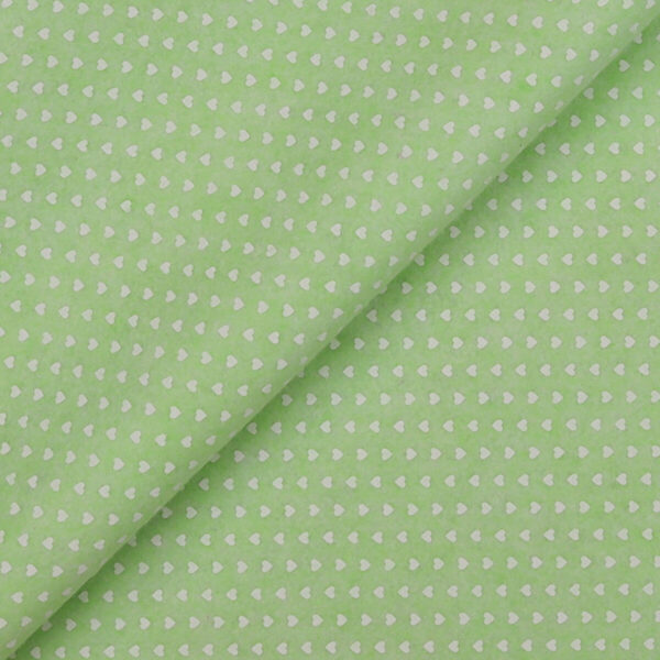Pannolenci Stampato Fantasia Cuore Bianco Piccolo Fogli - 30x45cm - Menta