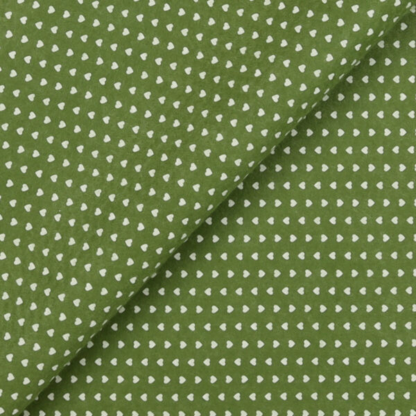 Pannolenci Stampato Fantasia Cuore Bianco Piccolo Fogli - 50x90cm - Verde Muschio