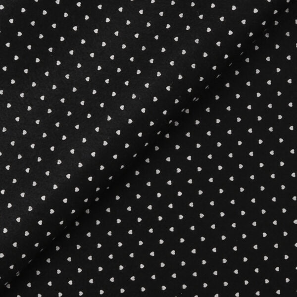 Pannolenci Stampato Fantasia Cuore Bianco Piccolo Fogli - 30x45cm - Nero