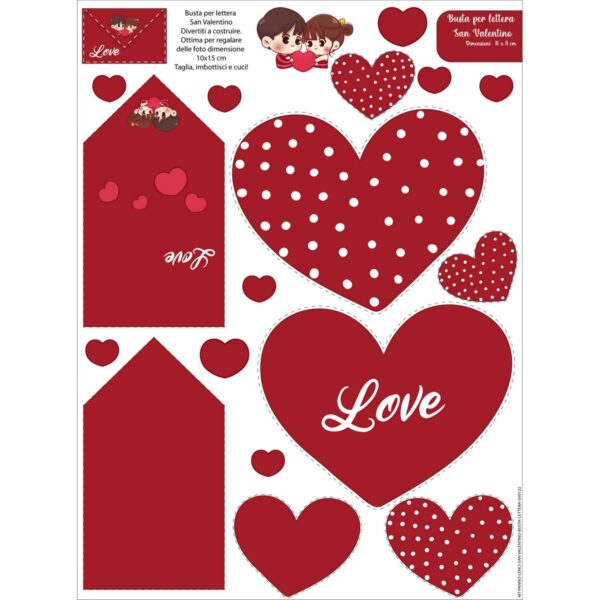 Pannello Stampato Pannolenci San Valentino - Busta per Lettera San Valentino