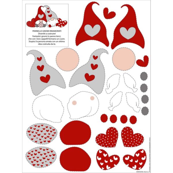 Pannello Stampato Pannolenci San Valentino - Gnomi Innamorati