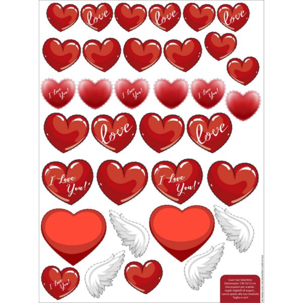 Pannello Stampato Pannolenci San Valentino - Cuori San Valentino