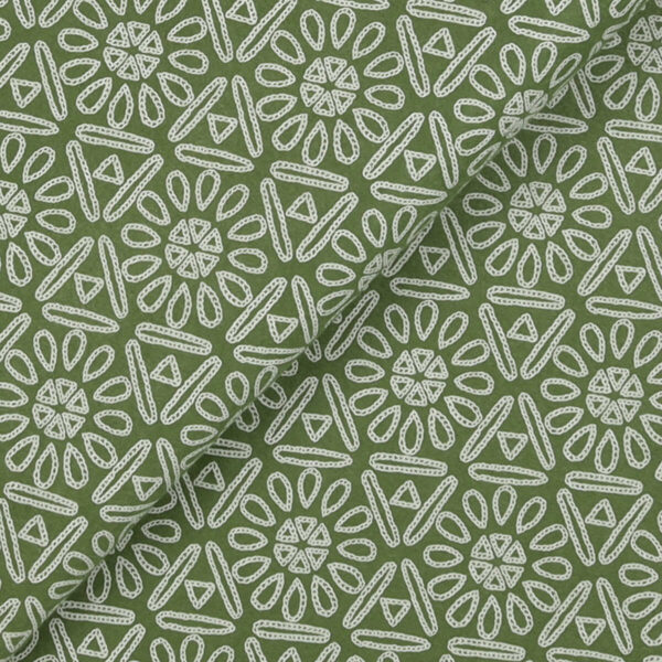 Pannolenci Stampato Fantasia Azteco Fogli - 30x45cm - Verde Muschio Muschio