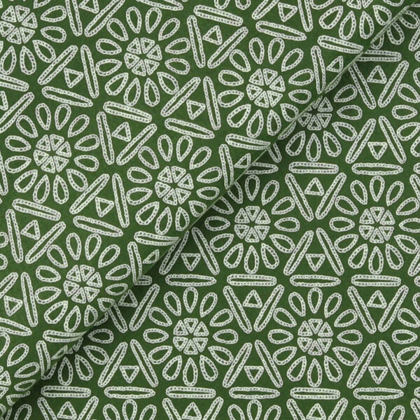 Pannolenci Stampato Fantasia Azteco Fogli - 30x45cm - Verde Oliva