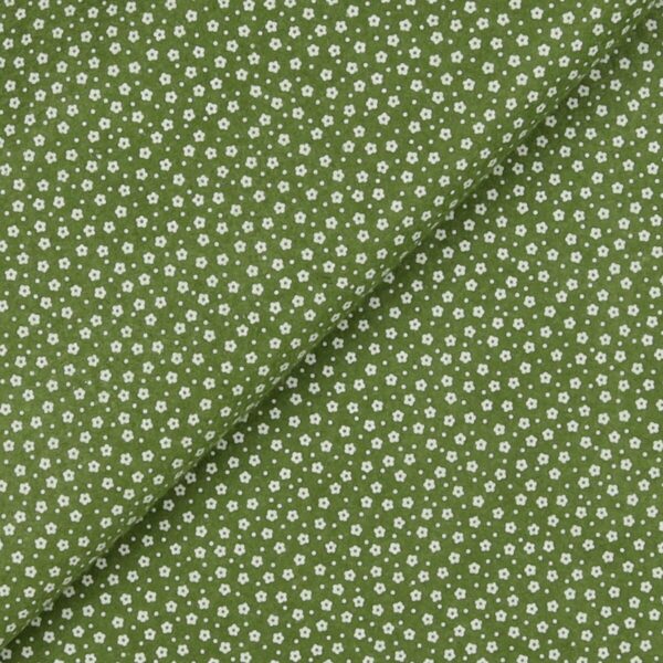 Pannolenci Stampato Fantasia Fiorellino Fogli - 30x45cm - Verde Muschio Melange