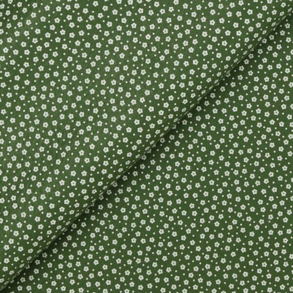 Pannolenci Stampato Fantasia Fiorellino Fogli - 30x45cm - Verde Oliva