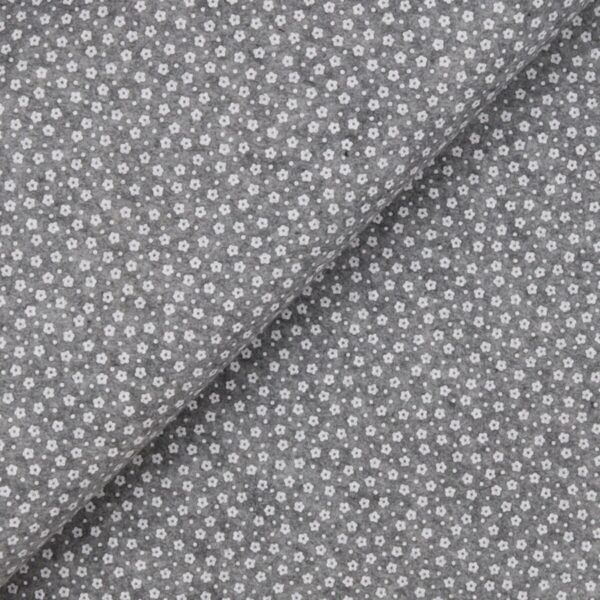 Pannolenci Stampato Fantasia Fiorellino Fogli - 30x45cm - Grigio Chiaro Melange