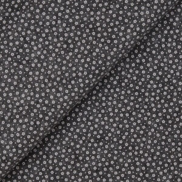 Pannolenci Stampato Fantasia Fiorellino Fogli - 30x45cm - Grigio Scuro Melange