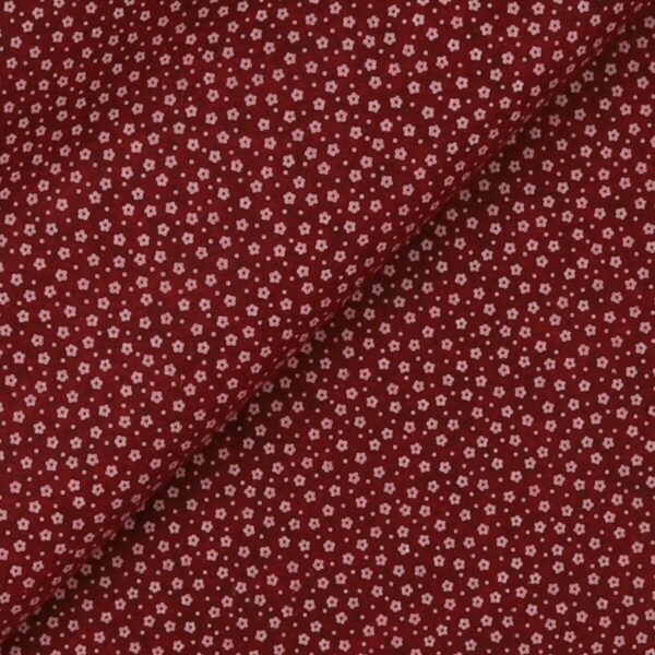 Pannolenci Stampato Fantasia Fiorellino Fogli - 30x45cm - Rosso India Melange