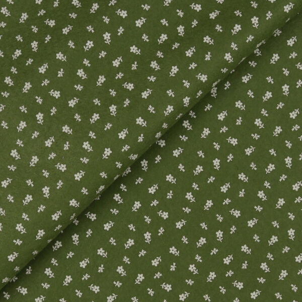 Pannolenci Stampato Fantasia Provenzale Fogli - 30x45cm - Verde Muschio Melange