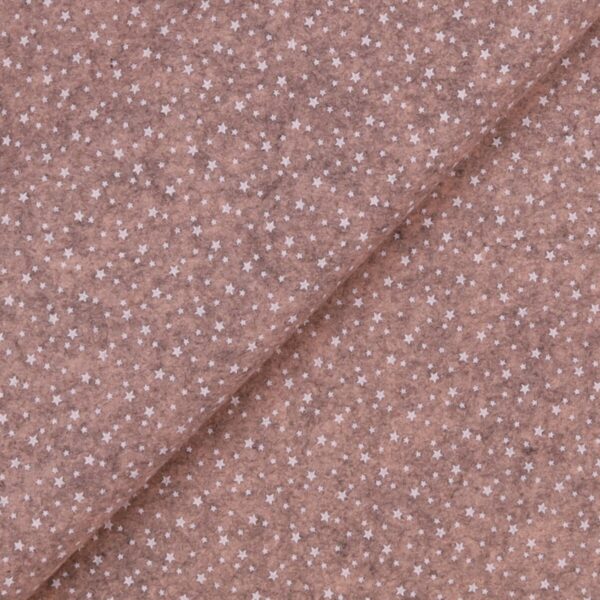 Pannolenci Stampato Fantasia Stellina Bianca Fogli - 30x45cm - Rosa Antico Melange