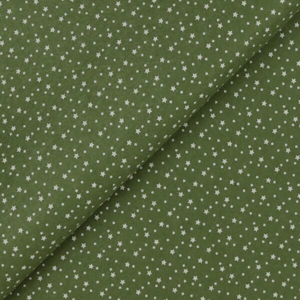 Pannolenci Stampato Fantasia Stellina Bianca Fogli - 30x45cm - Verde Muschio