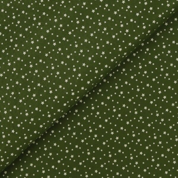 Pannolenci Stampato Fantasia Stellina Bianca Fogli - 30x45cm - Verde Oliva