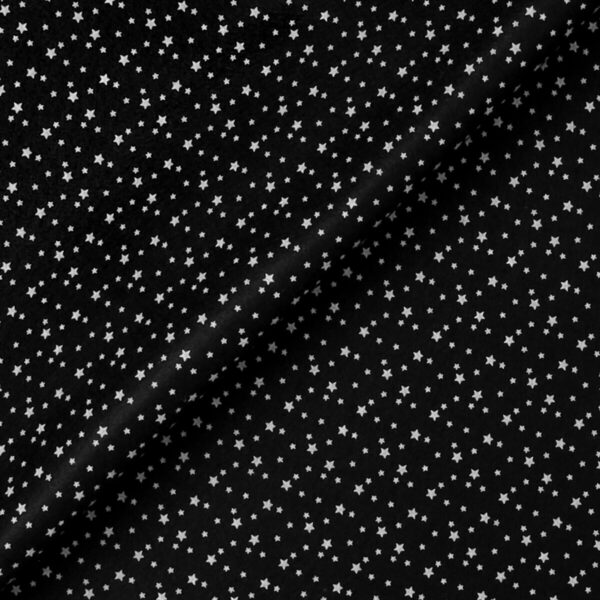 Pannolenci Stampato Fantasia Stellina Bianca al Metro - Nero