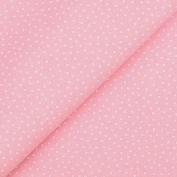 Pannolenci Stampato Fantasia Pois Bianco Piccolo Fogli - 50x90cm - Rosa Baby