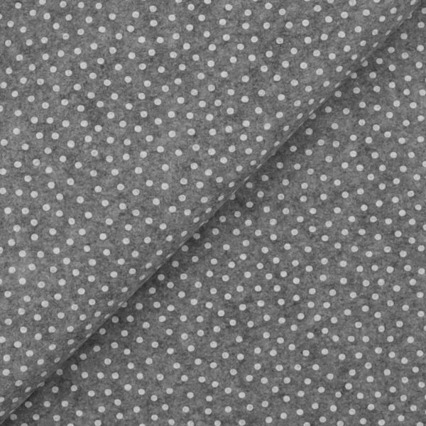 Pannolenci Stampato Fantasia Pois Bianco Piccolo Fogli - 30x45cm - Grigio Chiaro Melange