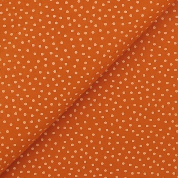 Pannolenci Stampato Fantasia Pois Bianco Piccolo Fogli - 30x45cm - Arancio