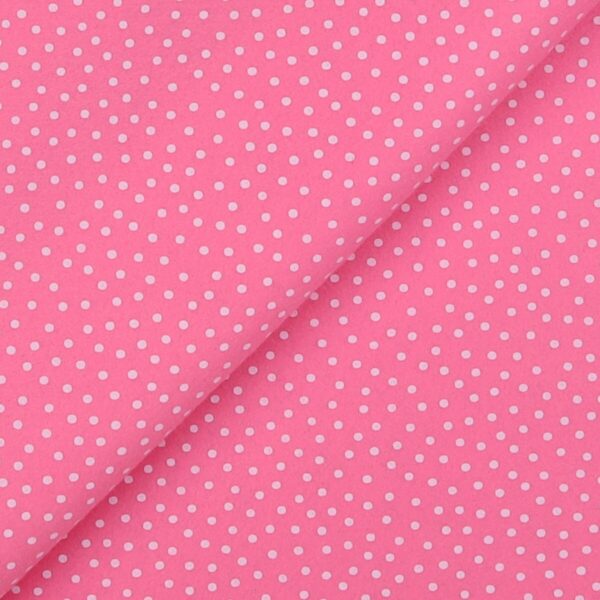Pannolenci Stampato Fantasia Pois Bianco Piccolo Fogli - 50x90cm - Rosa Forte