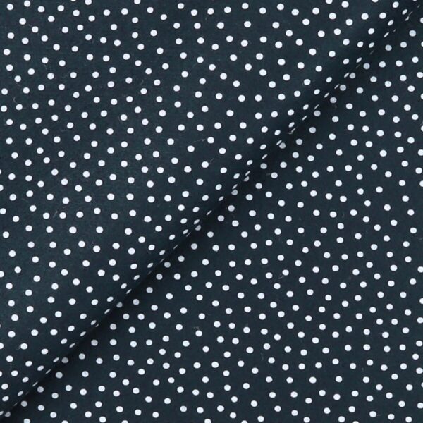 Pannolenci Stampato Fantasia Pois Bianco Piccolo al Metro - Blu Navy