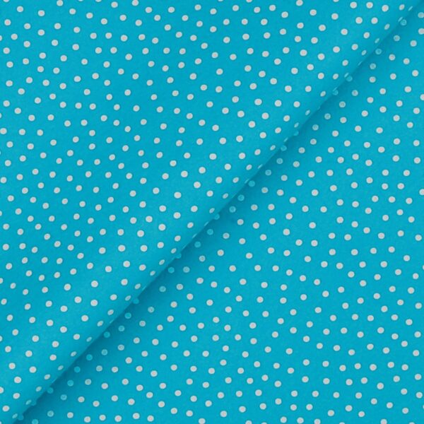 Pannolenci Stampato Fantasia Pois Bianco Piccolo Fogli - 30x45cm - Turchese