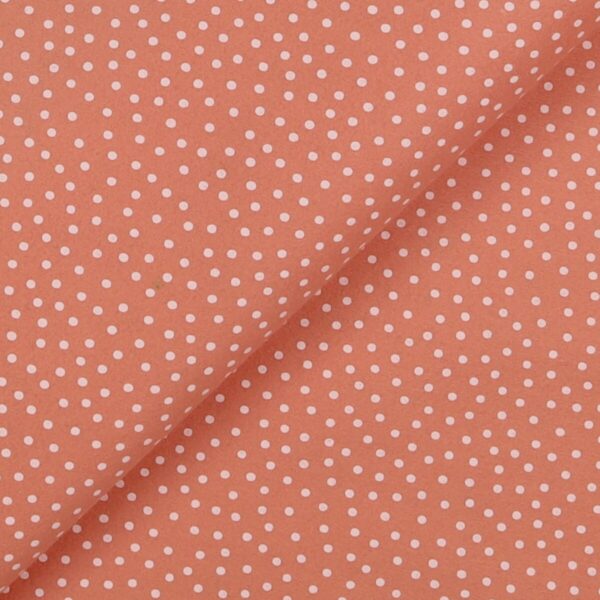 Pannolenci Stampato Fantasia Pois Bianco Piccolo Fogli - 30x45cm - Salmone