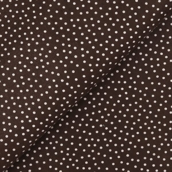 Pannolenci Stampato Fantasia Pois Bianco Piccolo Fogli - 30x45cm - Marrone