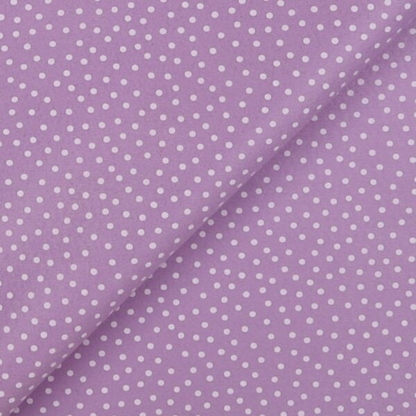 Pannolenci Stampato Fantasia Pois Bianco Piccolo al Metro - Lilla