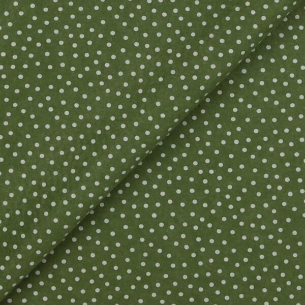 Pannolenci Stampato Fantasia Pois Bianco Piccolo Fogli - 30x45cm - Verde Muschio