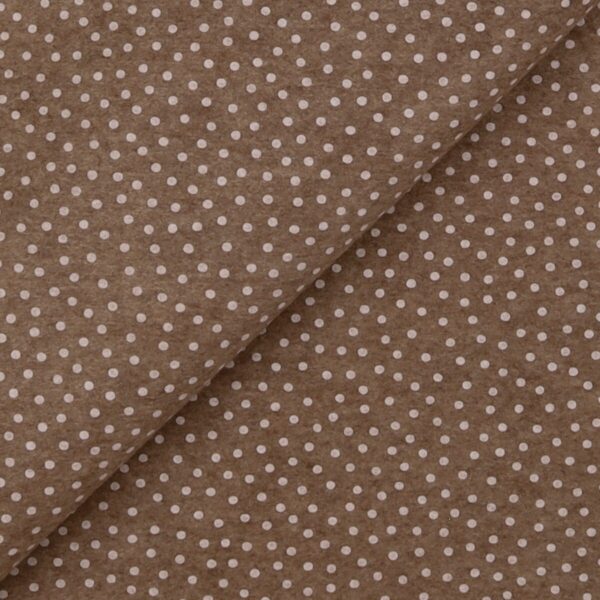 Pannolenci Stampato Fantasia Pois Bianco Piccolo Fogli - 30x45cm - Beige Melange
