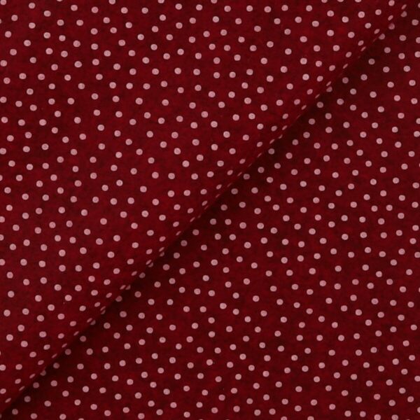 Pannolenci Stampato Fantasia Pois Bianco Piccolo Fogli - 30x45cm - Rosso India Melange
